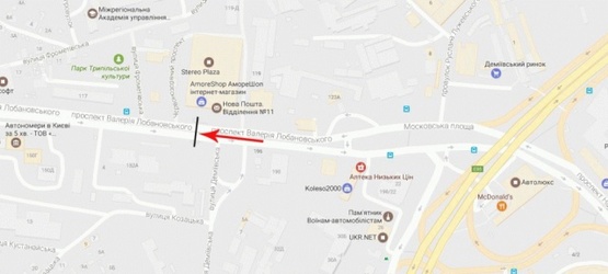 Схема рекламної площини за адресою Лобановского пр-т к Севастопольськой площади