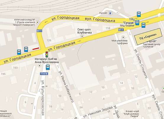 Схема рекламної площини за адресою Городоцька,128 К 5 - Кульпарківська  - Боберського