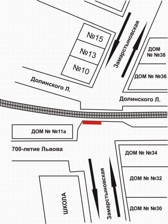 Схема рекламної площини за адресою Замарстинівська (міст) з центру, лівий 1