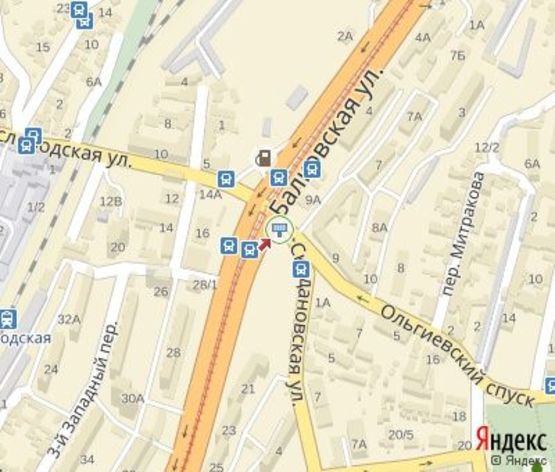 Схема рекламной плоскости по адресу Балковская ул. - Скидановский спуск