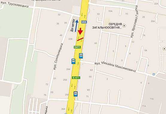 Схема рекламної площини за адресою Стрийська 232  до Ашана, Кінгкроса Схема рекламної площини за адресою Стрийська 232  до Ашана, Кінгкроса