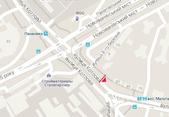 Схема рекламной плоскости по адресу Большая Панасовская ул. - 8-го Марта ул.