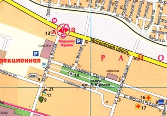 Схема рекламної площини за адресою Московский пр. 190-1 - Маршала Жукова пр. Схема рекламної площини за адресою Московский пр. 190-1 - Маршала Жукова пр.