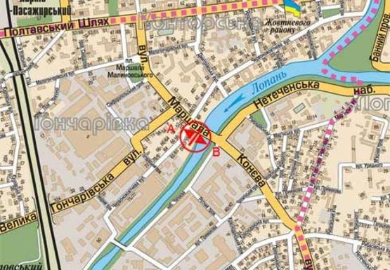 Схема рекламной плоскости по адресу Маршала Конева ул. - Конторская ул.