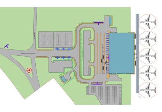 Схема рекламної площини за адресою Аэропорт "Киев",  Воздухофлотский пр-т - Медовая ул.