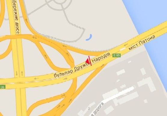 Схема рекламної площини за адресою Мост Патона, заезд на Дружбы Народов б-р