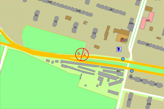 Схема рекламної площини за адресою Правди проспект, 70-72