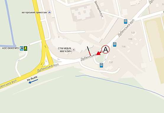 Схема рекламної площини за адресою Макарова -  Дубенська ст А