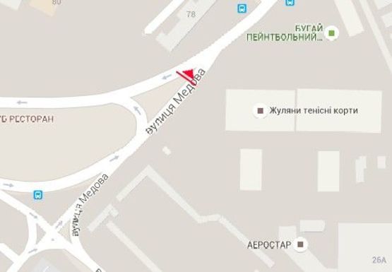 Схема рекламної площини за адресою Аэропорт "Киев",  Воздухофлотский пр-т - Медовая ул.