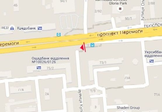 Схема рекламної площини за адресою Победы пр., 73_1