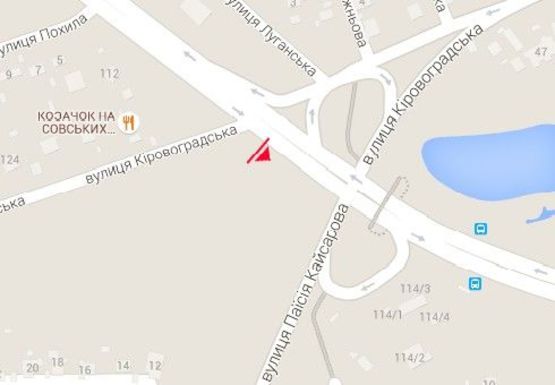 Схема рекламной плоскости по адресу Лобановского пр.  (бывш. Краснозвездный пр.) - Кировоградская ул.