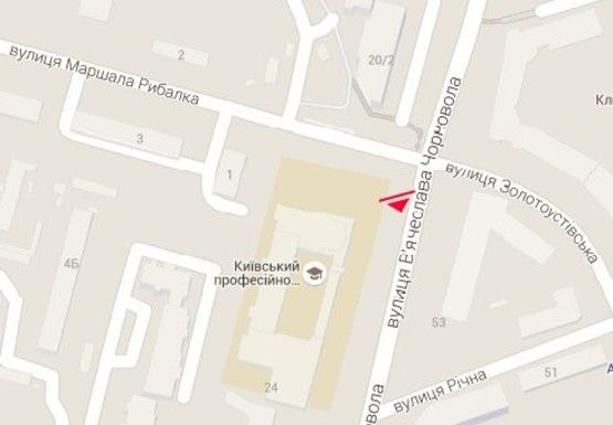 Схема рекламной плоскости по адресу Черновола ул. - Маршала Рыбалко ул.