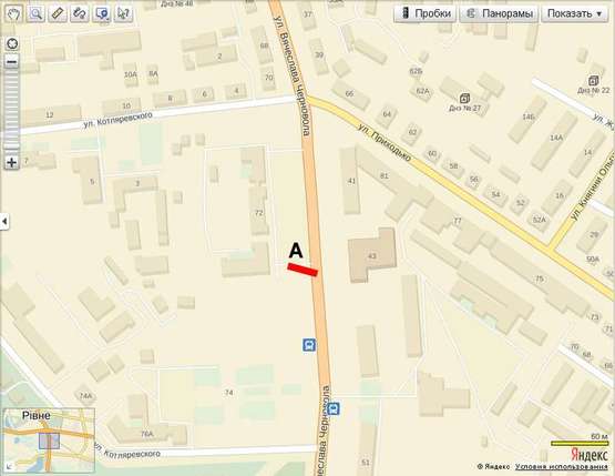 Схема рекламної площини за адресою Чорновола