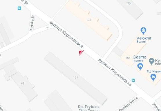 Схема рекламной плоскости по адресу Кириловская ул., 131 (Фрунзе ул.)