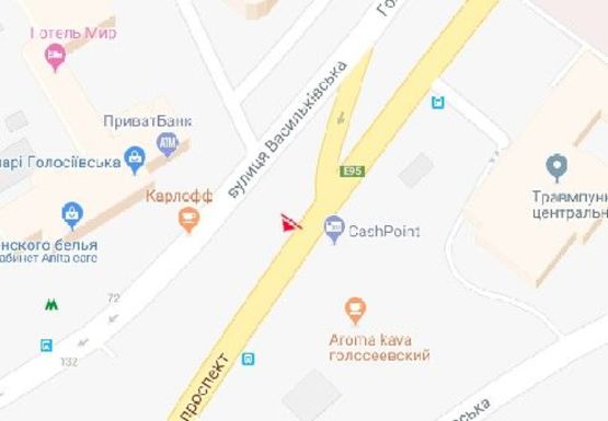 Схема рекламної площини за адресою Голосеевский пр., 70 Схема рекламної площини за адресою Голосеевский пр., 70