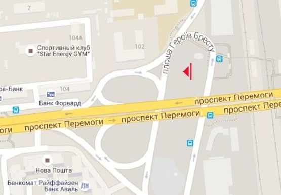 Схема рекламної площини за адресою Героев Бреста пл. - Победы пр.