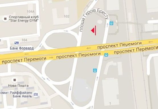 Схема рекламної площини за адресою Героев Бреста пл. - Победы пр.