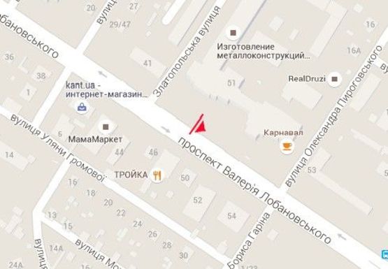 Схема рекламної площини за адресою Лобановского пр, 51.  (бывш. Краснозвездный пр.)