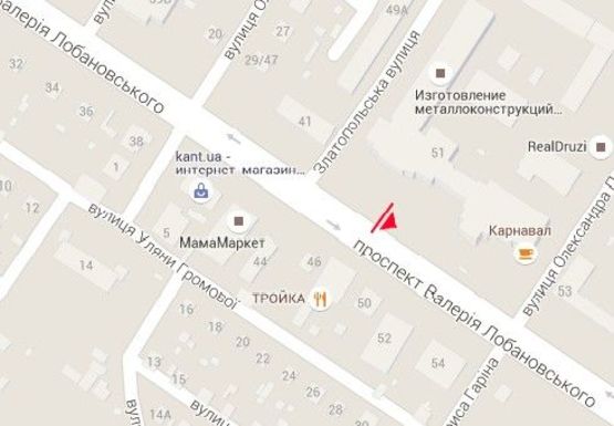 Схема рекламної площини за адресою Лобановского пр, 51.  (бывш. Краснозвездный пр.)