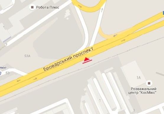 Схема рекламної площини за адресою Броварской пр. - Освободителей ул.