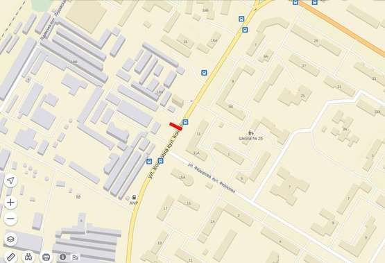 Схема рекламної площини за адресою Конякіна Б (Заправка "ОККО") Схема рекламної площини за адресою Конякіна Б (Заправка "ОККО")