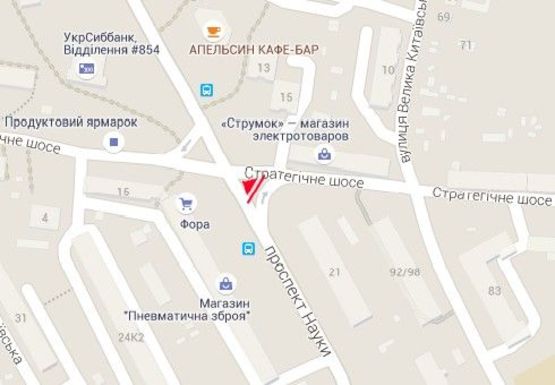 Схема рекламной плоскости по адресу Науки пр., 21