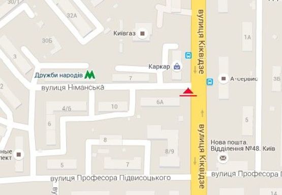 Схема рекламной плоскости по адресу Бойчука ул., 6а (бывш. Киквидзе ул.)