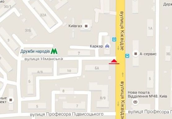 Схема рекламної площини за адресою Бойчука ул., 6а (бывш. Киквидзе ул.)