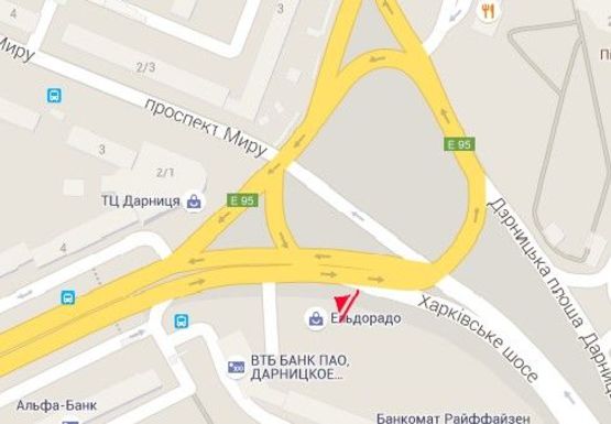 Схема рекламной плоскости по адресу Дарницкая пл. (бывш. Ленинградская пл.), напротив дома №2а