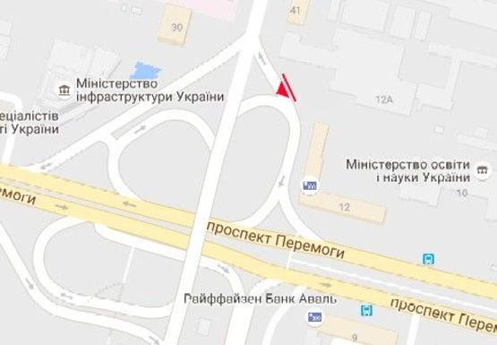 Схема рекламной плоскости по адресу Победы пр., 12, съезд с Воздухофлотского моста