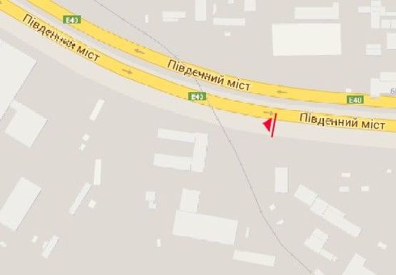 Схема рекламной плоскости по адресу Промышленная ул., к Южному мосту, из центра