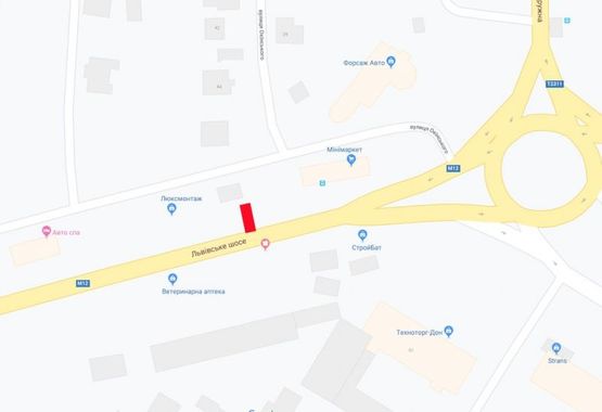 Схема рекламної площини за адресою Львівське шосе (автосалон хонда)