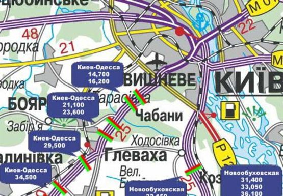 Схема рекламної площини за адресою Трасса M-05, Киев-Одесса, 14,700