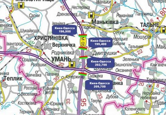 Схема рекламної площини за адресою Трасса M-05, Киев-Одесса, 202,700