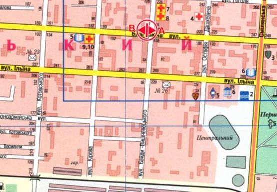 Схема рекламної площини за адресою Благовестная ул./Б.Вишнивецкого