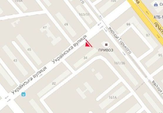 Схема рекламной плоскости по адресу Украинская ул., 34