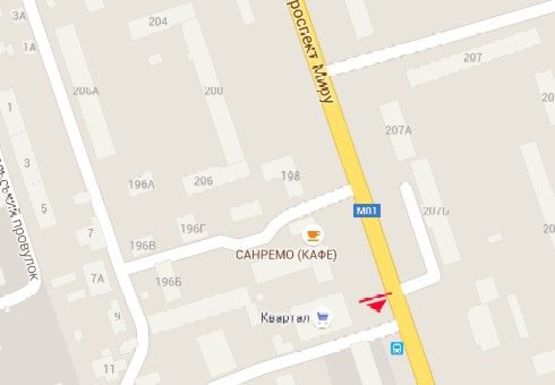 Схема рекламной плоскости по адресу Мира пр., 194