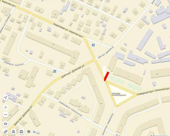 Схема рекламної площини за адресою Визволення - вул. Довга