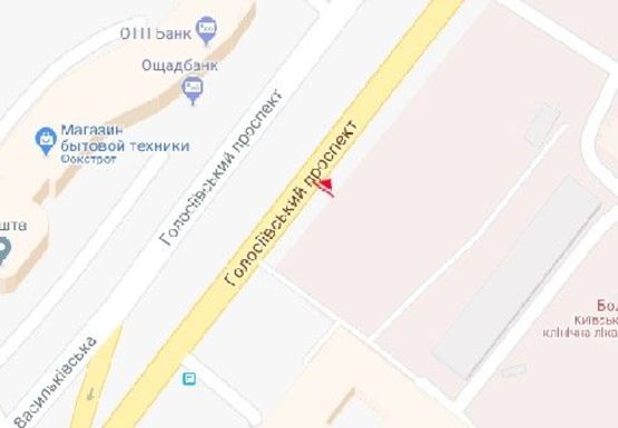 Схема рекламної площини за адресою Голосеевский пр., 59б