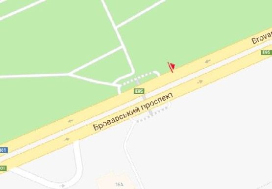 Схема рекламной плоскости по адресу Броварской пр. (напротив дома №9 по ул. Киото)