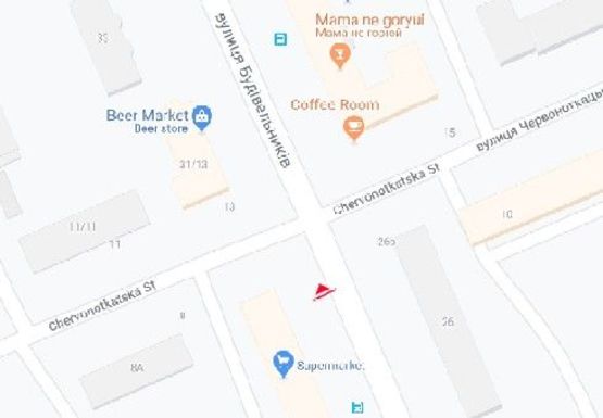 Схема рекламної площини за адресою Строителей ул., 29