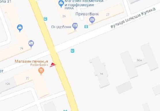 Схема рекламної площини за адресою Ушакова пр. - Козацкий пер. (BackLit)