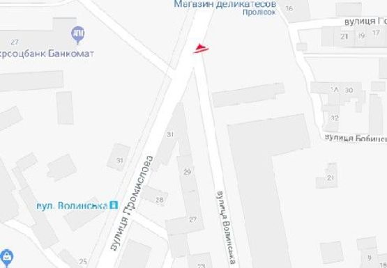 Схема рекламної площини за адресою Волынская ул.  - Промышленная ул. (BackLit)