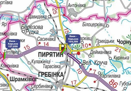 Схема рекламної площини за адресою Трасса M-03, Киев - Харьков, 154,200