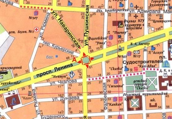 Схема рекламной плоскости по адресу Центральный пр. - Пушкинская ул., кольцо