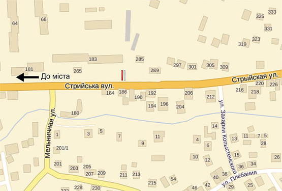 Схема рекламної площини за адресою Стрийська, 169 ст.Б