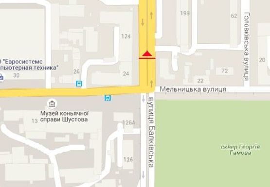 Схема рекламной плоскости по адресу Балковская ул. - Мельницкая, 24а ул.