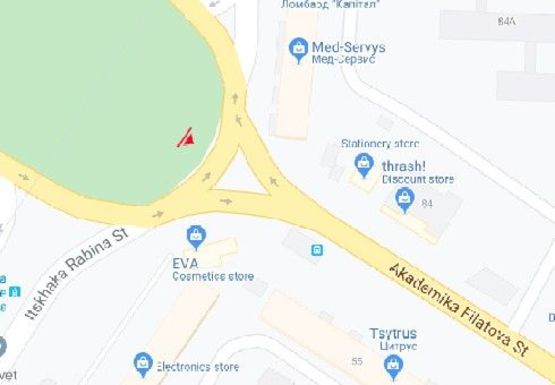 Схема рекламной плоскости по адресу Независимости пл. - Ак. Филатова ул.