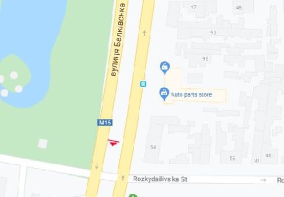 Схема рекламной плоскости по адресу Балковская ул., 99 - Раскидайловская ул.