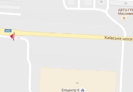 Схема рекламної площини за адресою Киевское шоссе